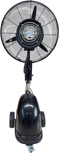 Oscillating Misting Pedestal Fan, 3 Cooling Speeds, 12 Gallon Tank, 26 inch, Black H534486