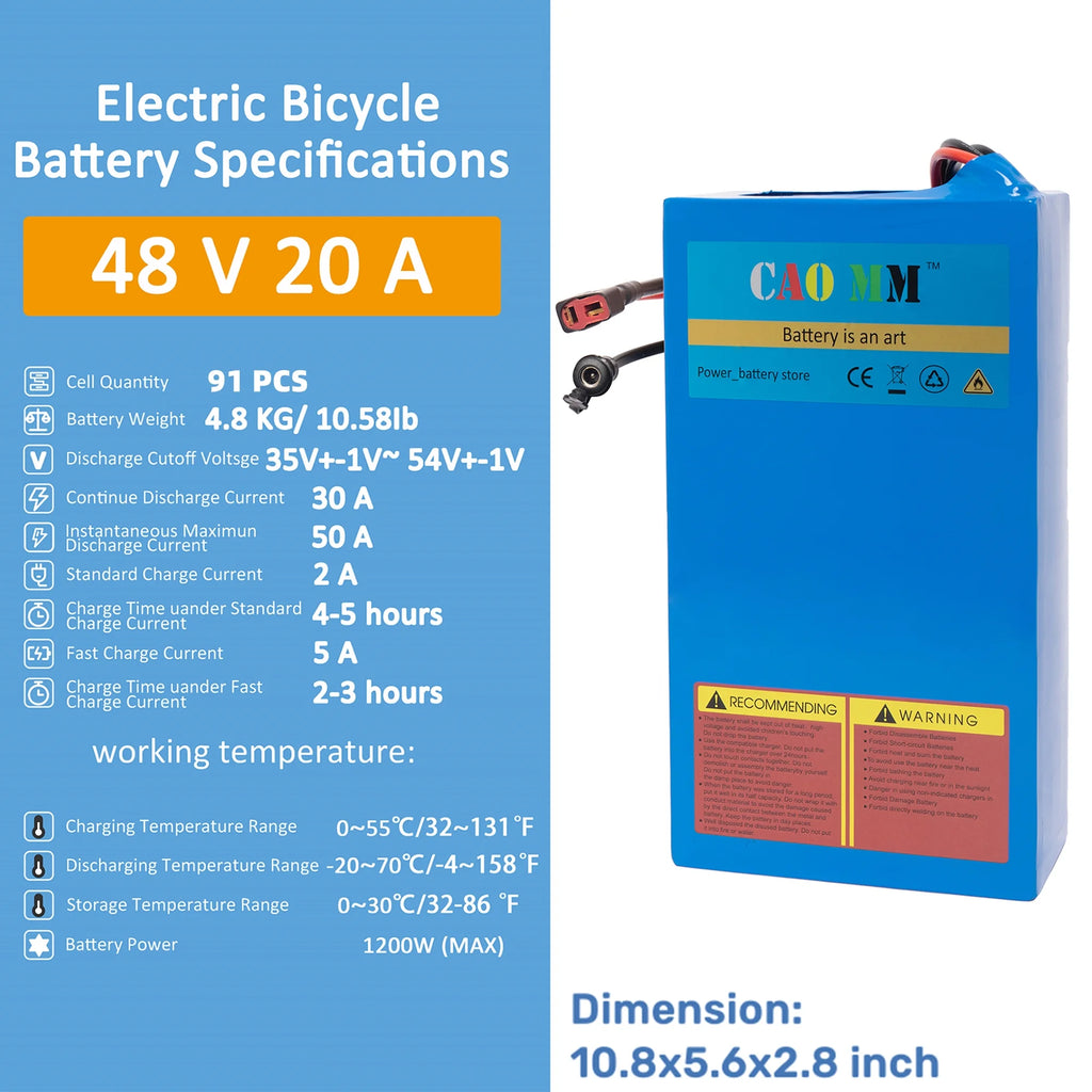 48V 20Ah Lithium Ebike Battery with Charger D831