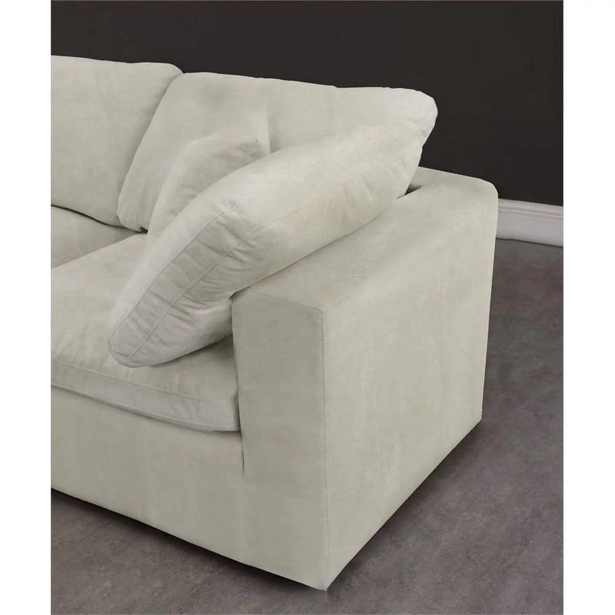Cream Velvet Modular Sectional B558