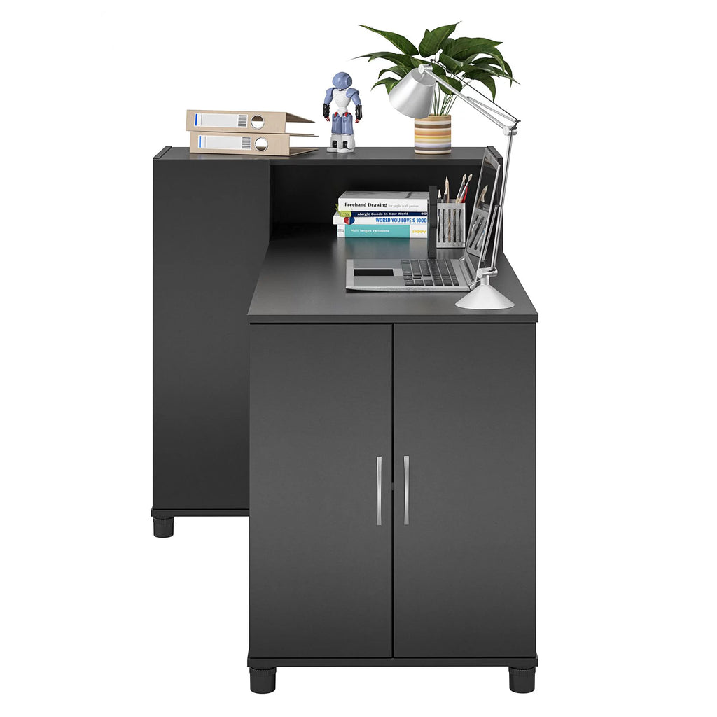 Black Craft Desk with Storage Y51235