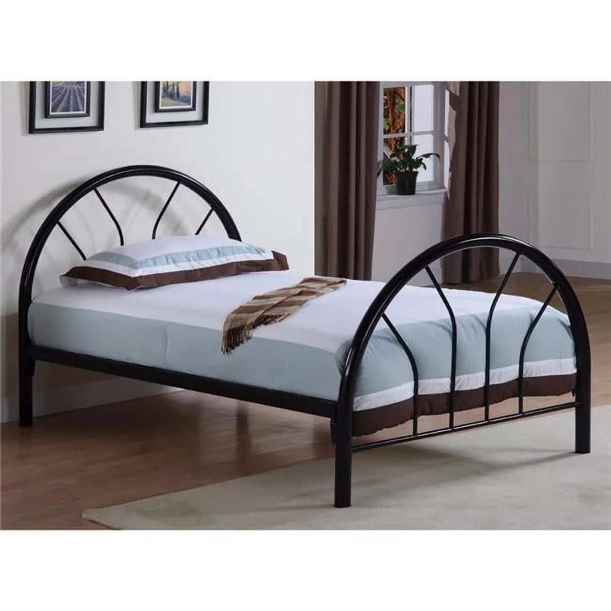 Black Twin Size Metal Bed G2603