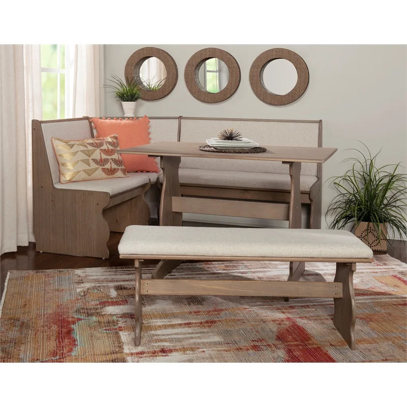 Brown Wood Corner Dining Set B778