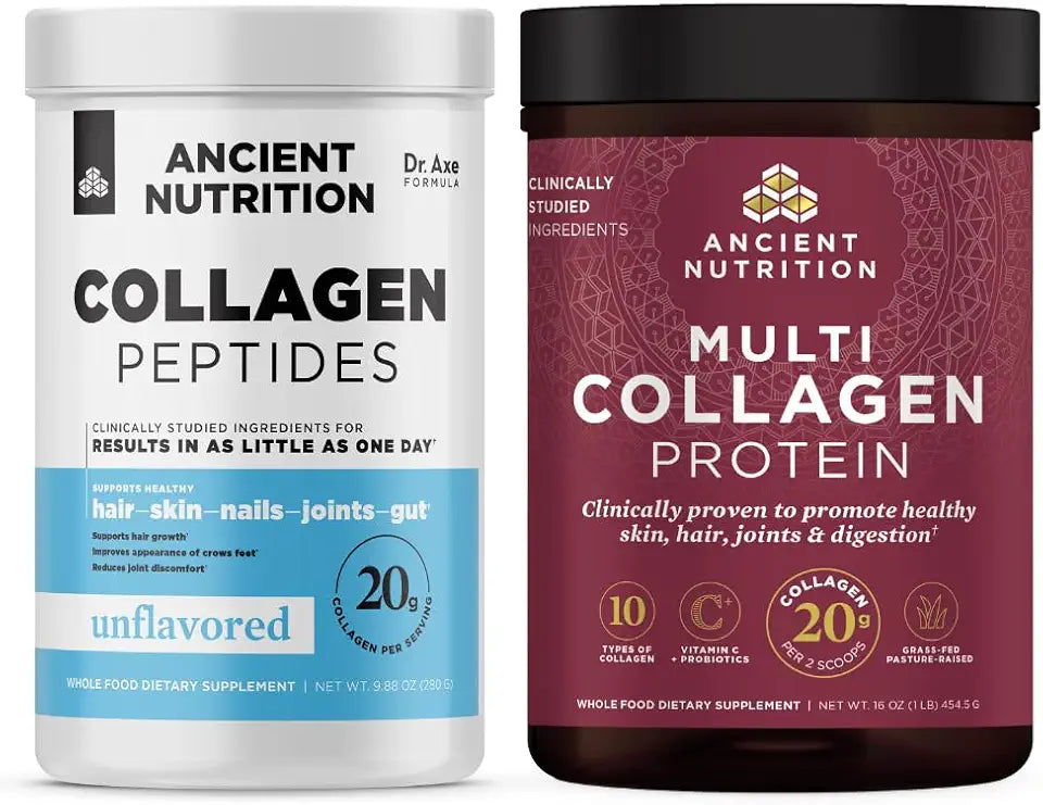 Collagen Peptides Powder, Unflavored, 14 Servings + Multi Collagen Protein Powder, Unflavored, 45 Servings F627