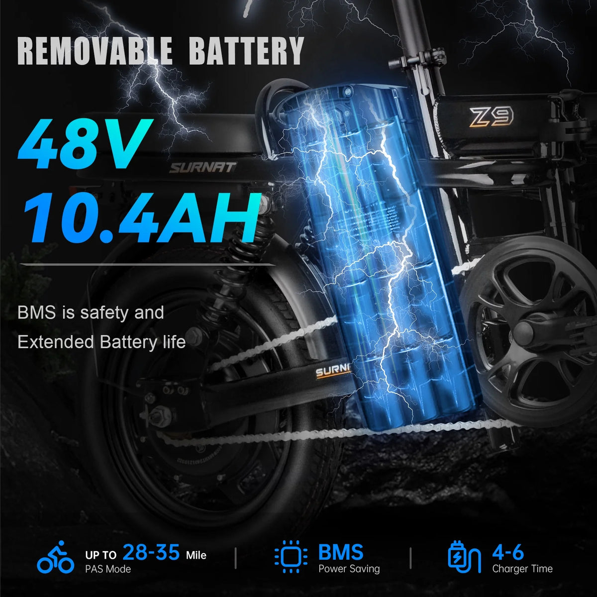 Folding Electric Bike 400W 48V 13Ah Fat Tire Q984