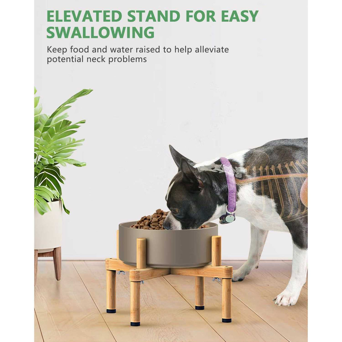 Adjustable Elevated Dog Bowl Stand G34125