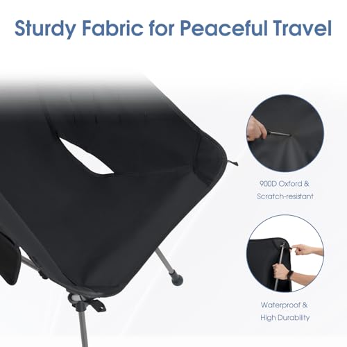 Portable Camping Chair 330Lbs Capacity Black J63863