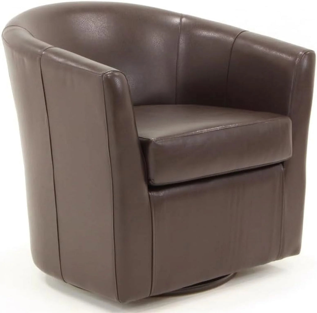 Faux Leather Swivel Club Chair U5519