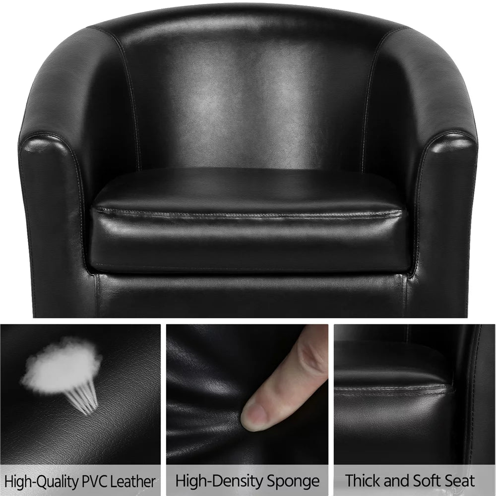 Black Faux Leather Accent Chair K59189