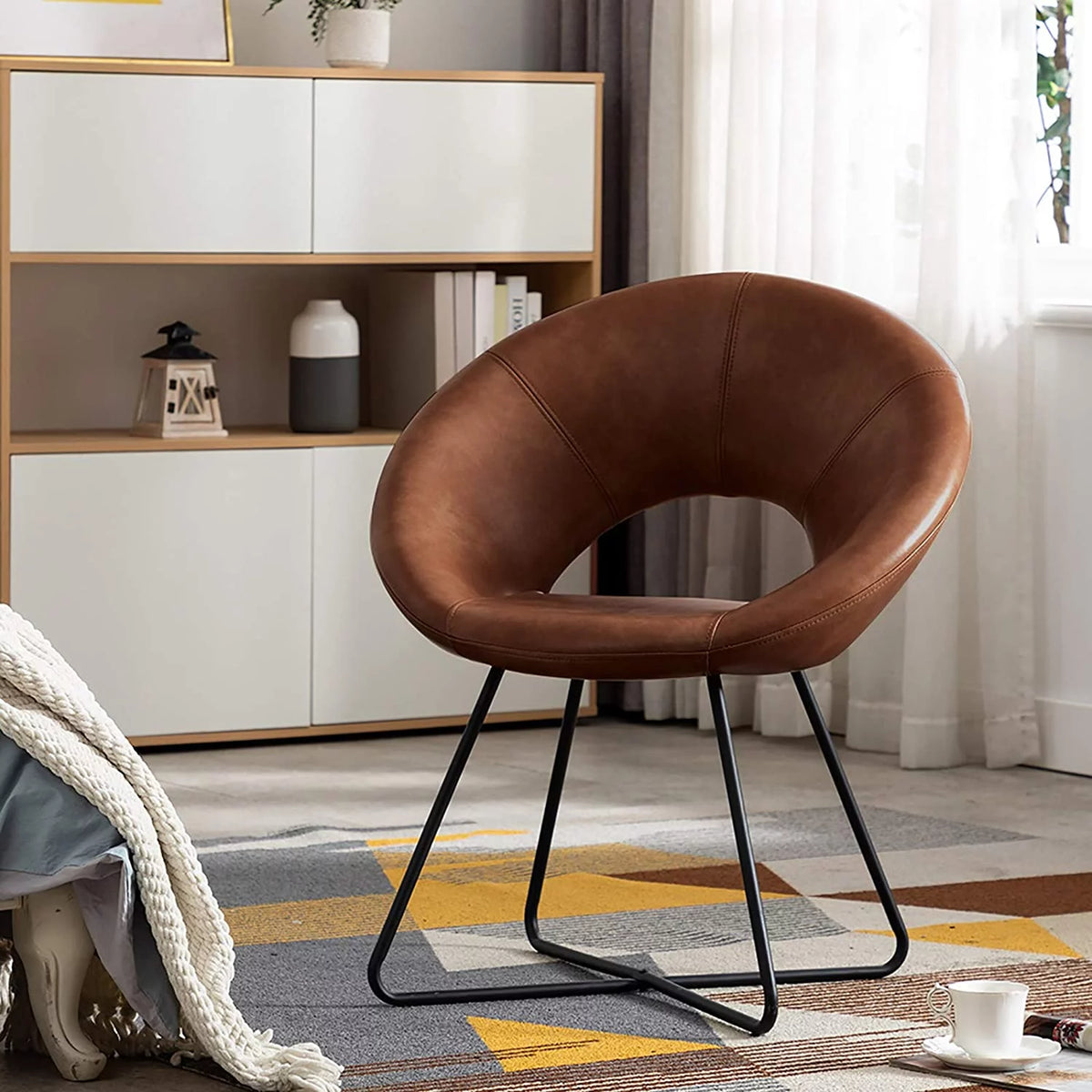 Pink Velvet Upholstered Accent Chair with Golden Metal Legs H37865