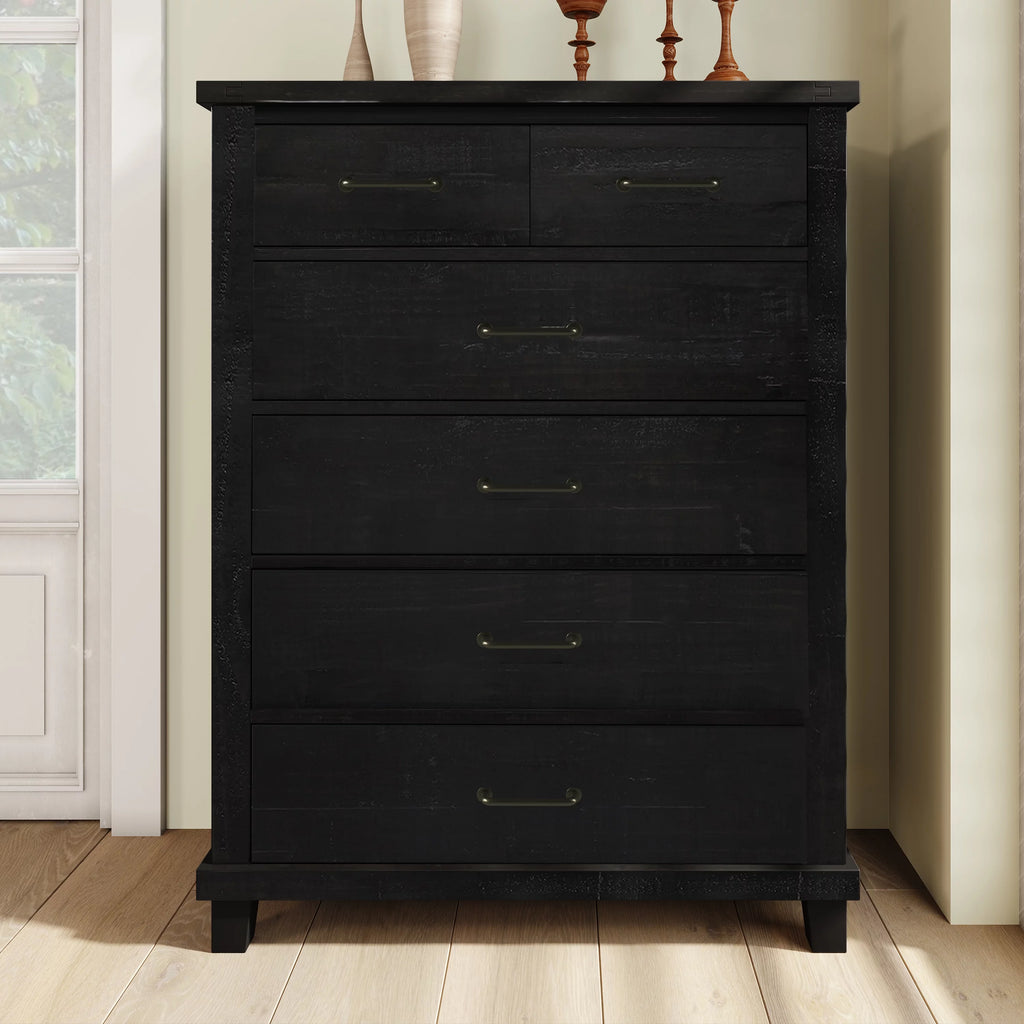 Solid Pine Wood Six-Drawer Chest K306741
