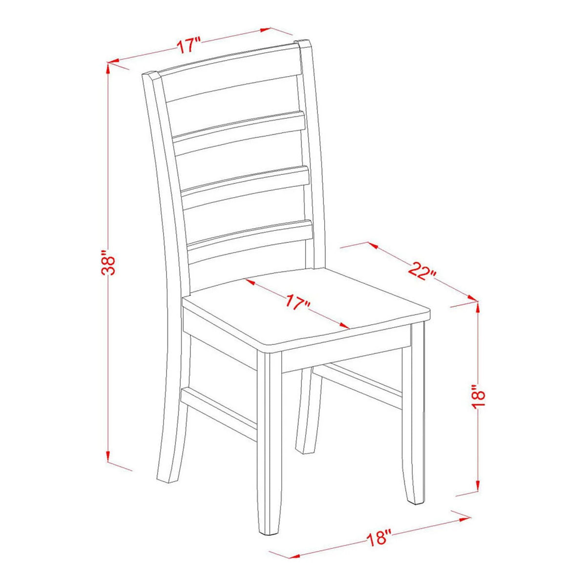 3-piece Dining Set with Ladder Back I692965