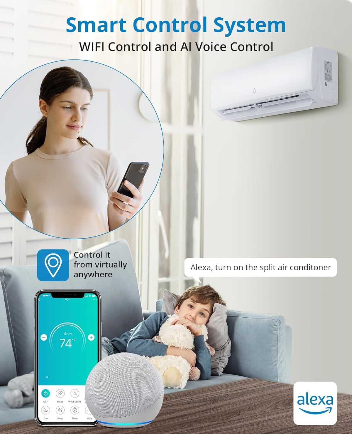 18,000 BTU Split Air Conditioner and Heating System T681