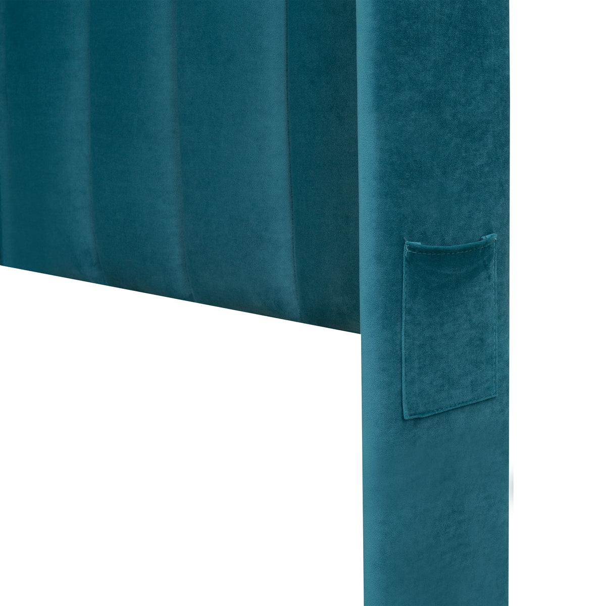 Queen Size Velvet Upholstered Platform Bed with Storage and Headboard A450437