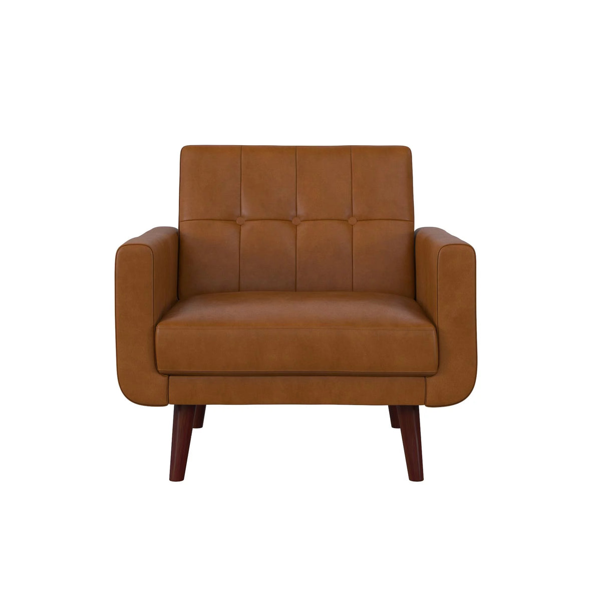 Camel Faux Leather Chair with Arms G8365