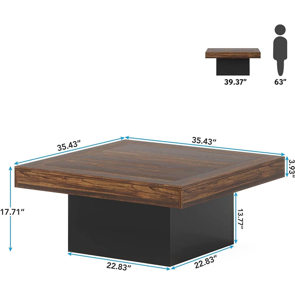 Brown Square LED Coffee Table E57249