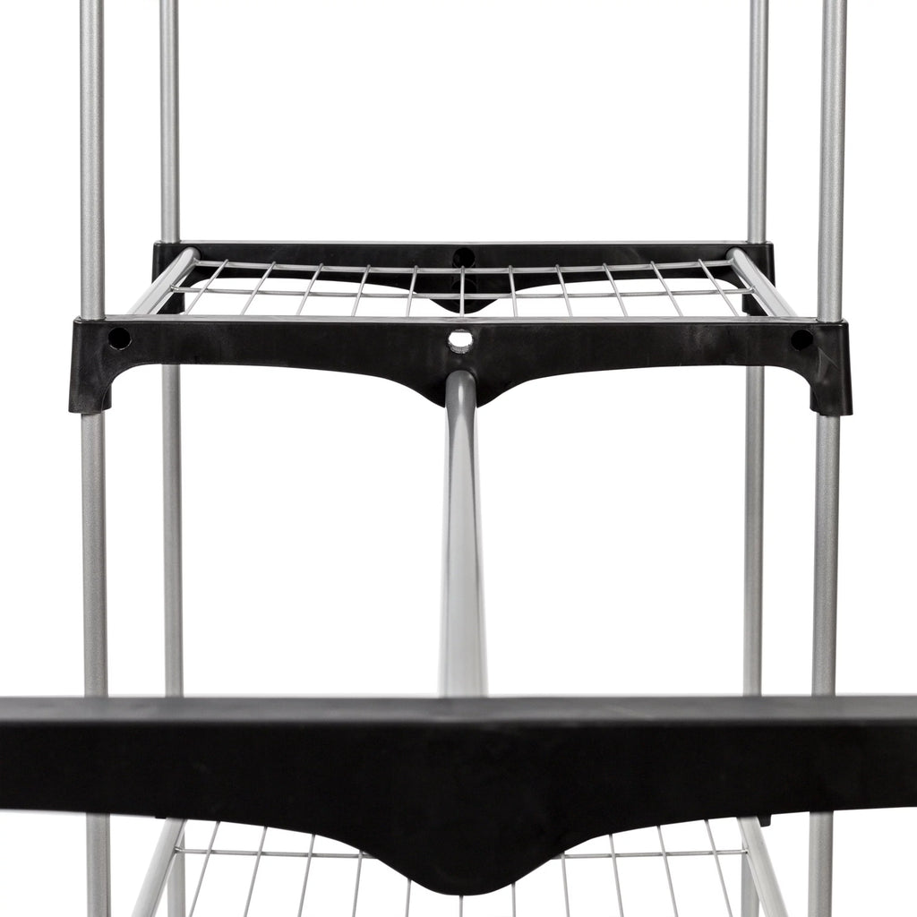 Steel and Plastic Double Rod Freestanding Closet with 4 Shelves E7690