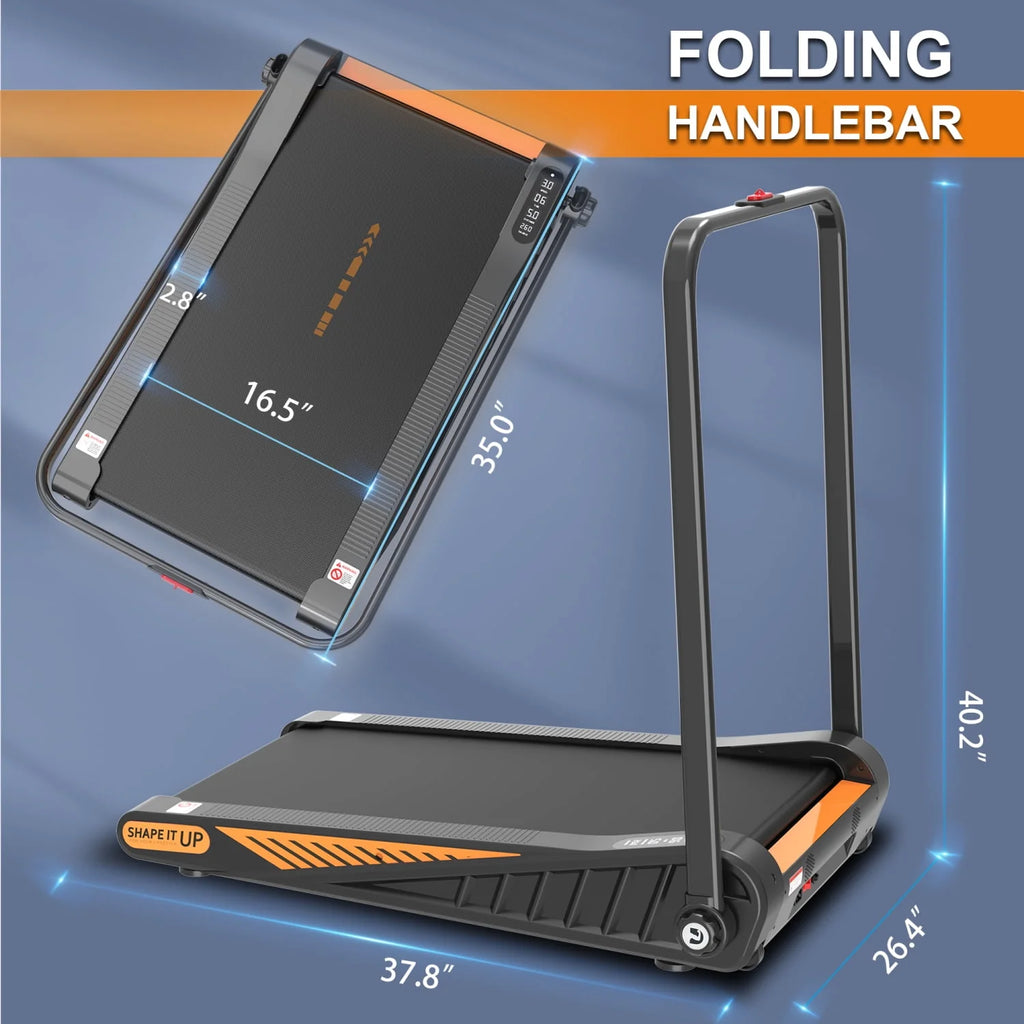2 in 1 Folding Treadmill 2.5HP 15% Incline Under Desk Electric Treadmill T691