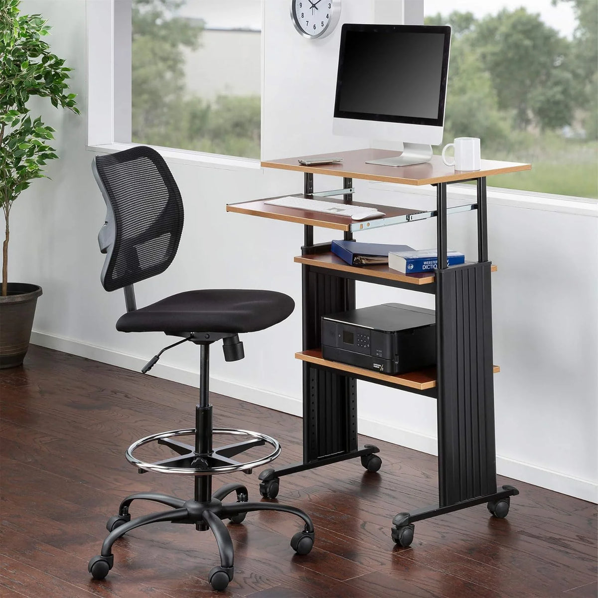 Height-Adjustable Desk with Keyboard Storage and 4 Wheels P745505