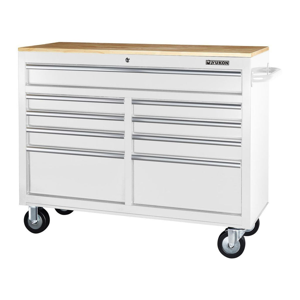 Black 9-Drawer Mobile Storage Cabinet with Solid Wood Top S6745
