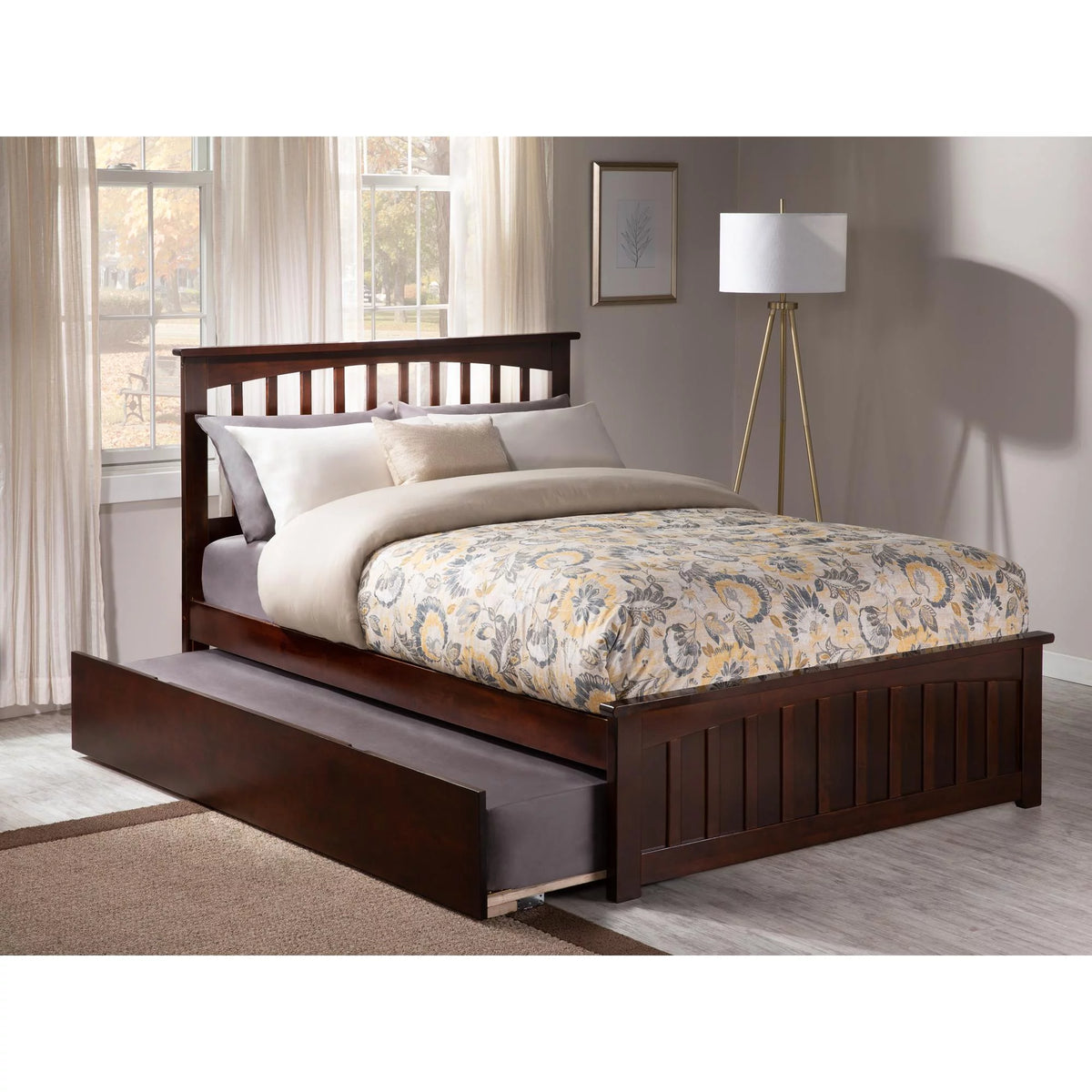 Platform Bed with Twin Size Trundle Bed B6076