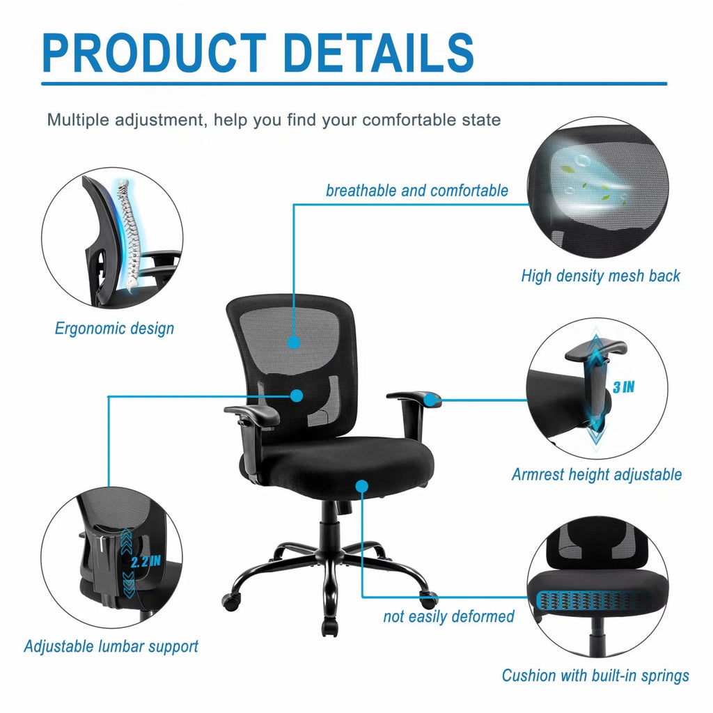 Black Adjustable Mesh Ergonomic Office Chair G20749