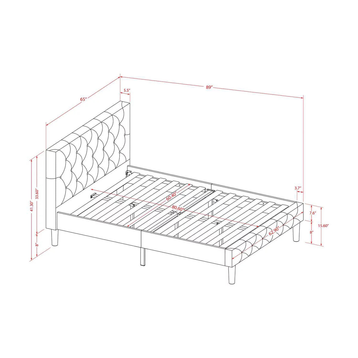 3 Pieces Wood Queen Bedroom Set Y186