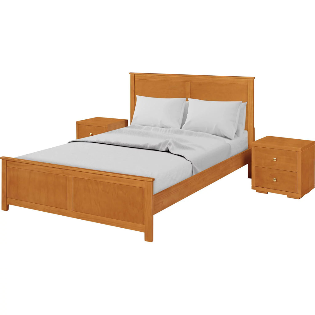 Queen Cherry Paneled Headboard Platform Bedroom Set F4015