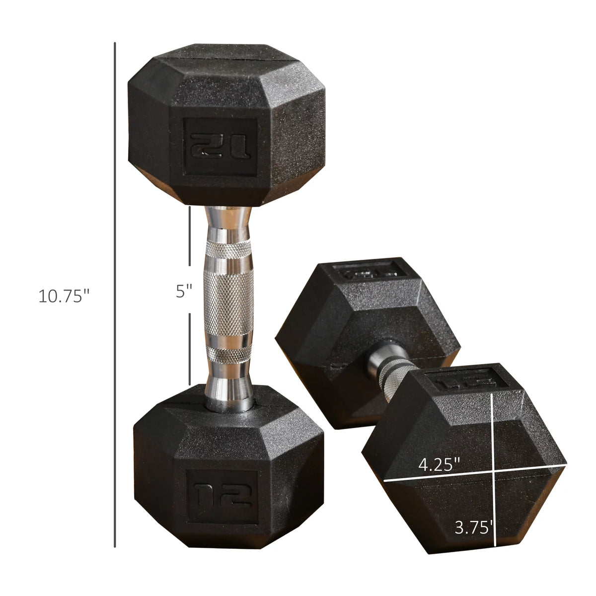2 x 15lbs Hex Dumbbell Set of 2 Y877