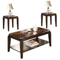 3 Pieces Coffee Table Set Walnut T4842