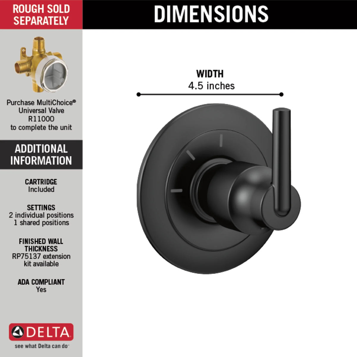 3-Setting 2-Port Diverter Trim S298