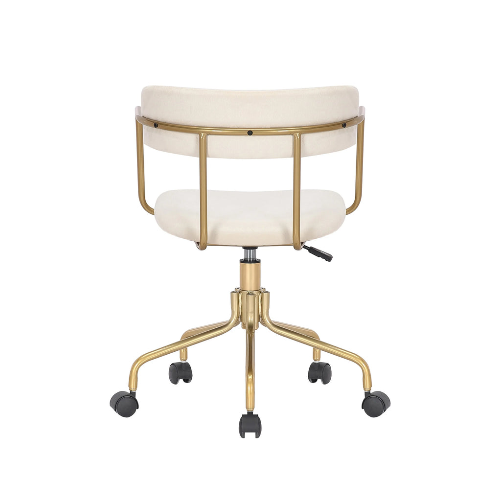 Velvet Office Chair with Gold Chrome Frame and Legs J773809