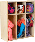 Wooden 3-Section Coat Locker Cubby Rack N892636