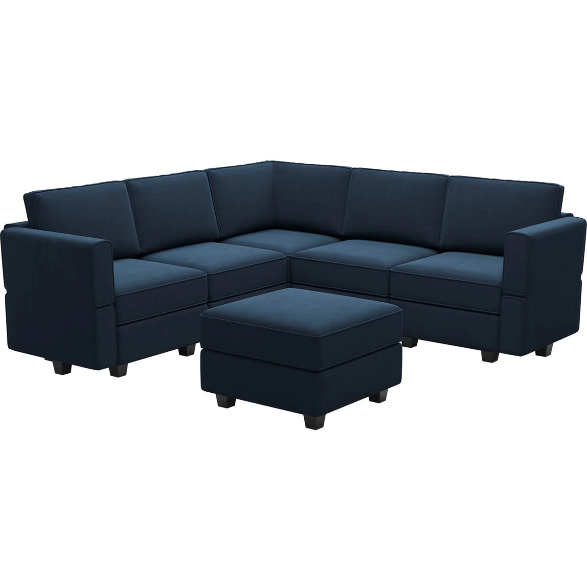 Blue Velvet L Shaped Sectional Sofa with Storage M9316