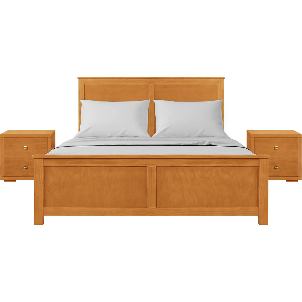 Queen Cherry Paneled Headboard Platform Bedroom Set F4015