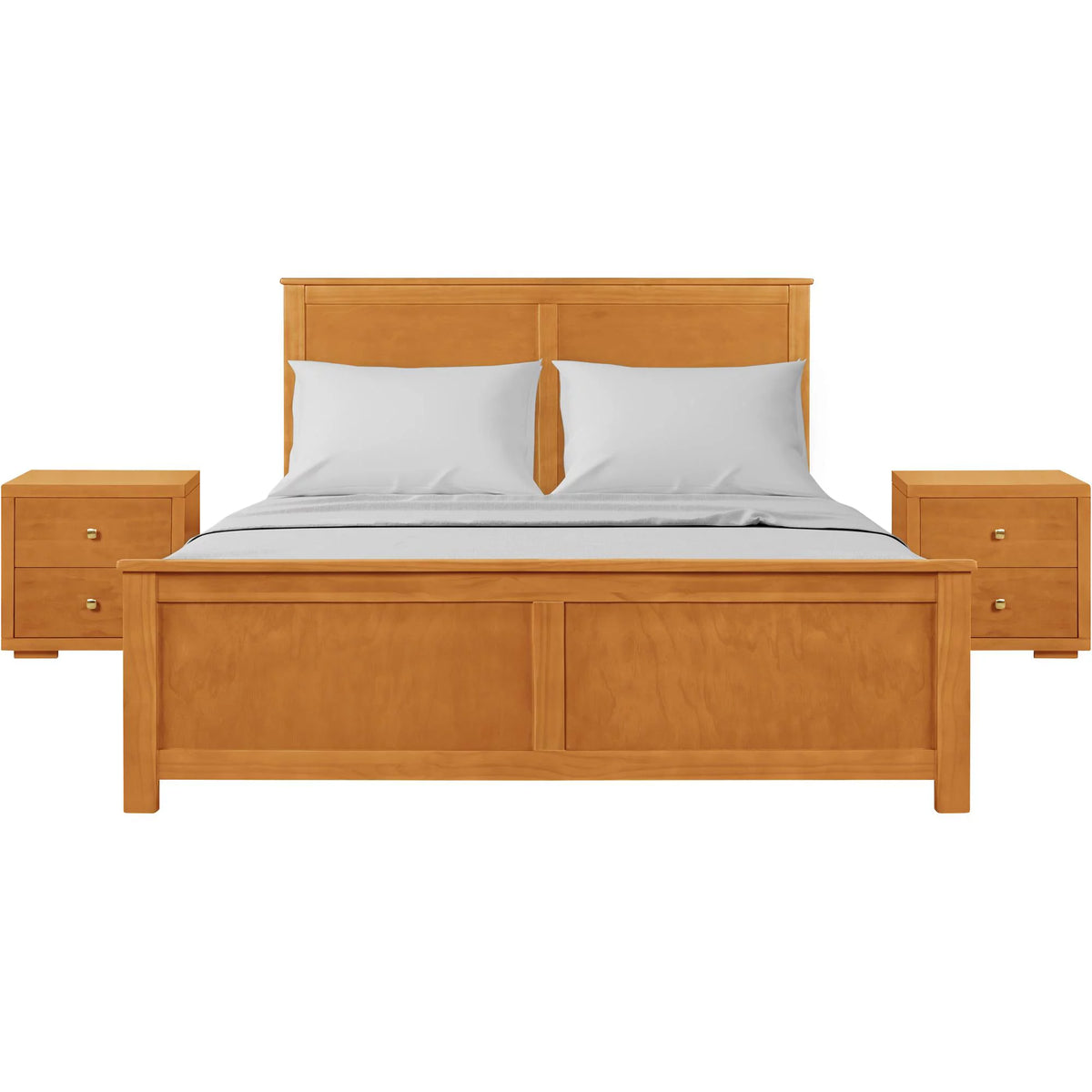 Queen Cherry Paneled Headboard Platform Bedroom Set F4015