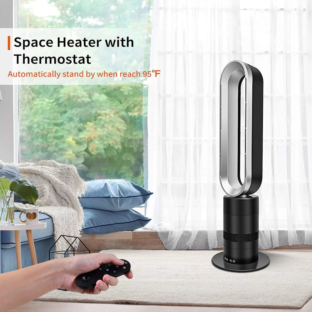 32-inch Bladeless Tower Fan Heater & Fan Combo with Remote Control N72793