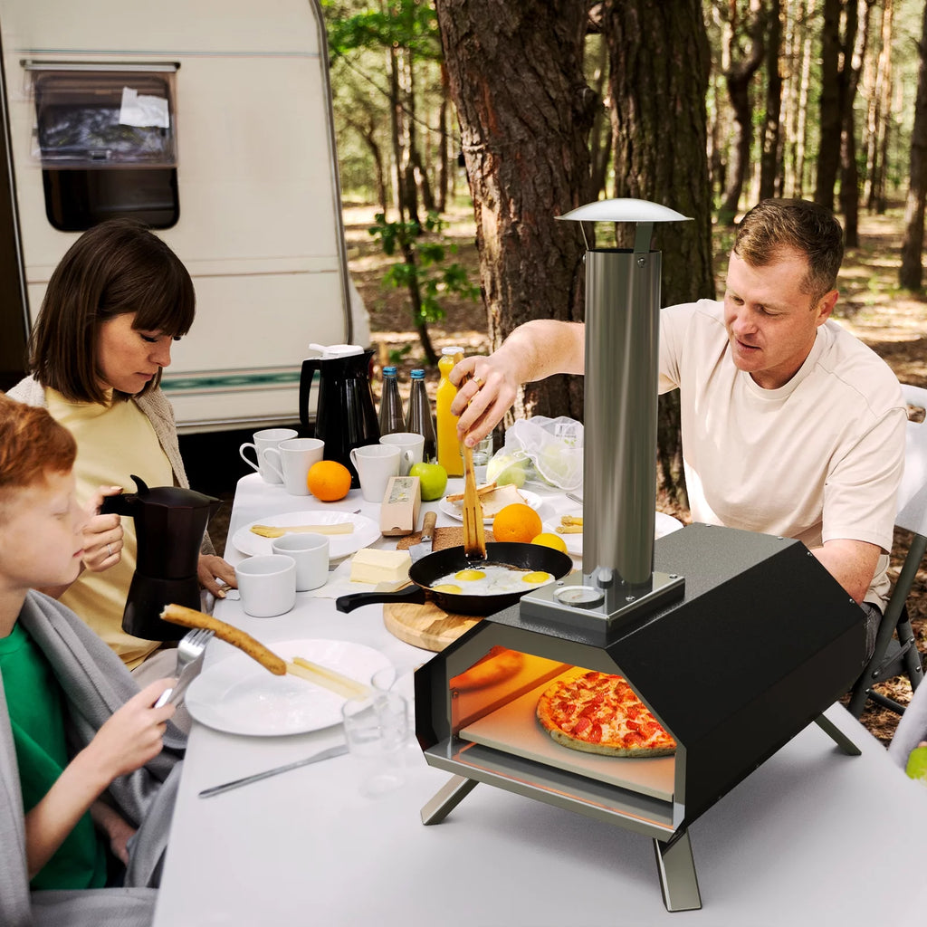 13 Wood Pellet Stainless Steel Pizza Oven with Foldable Legs O89609