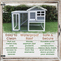 Outdoor Wooden Elevated Rabbit Hutch with Ramp A454591