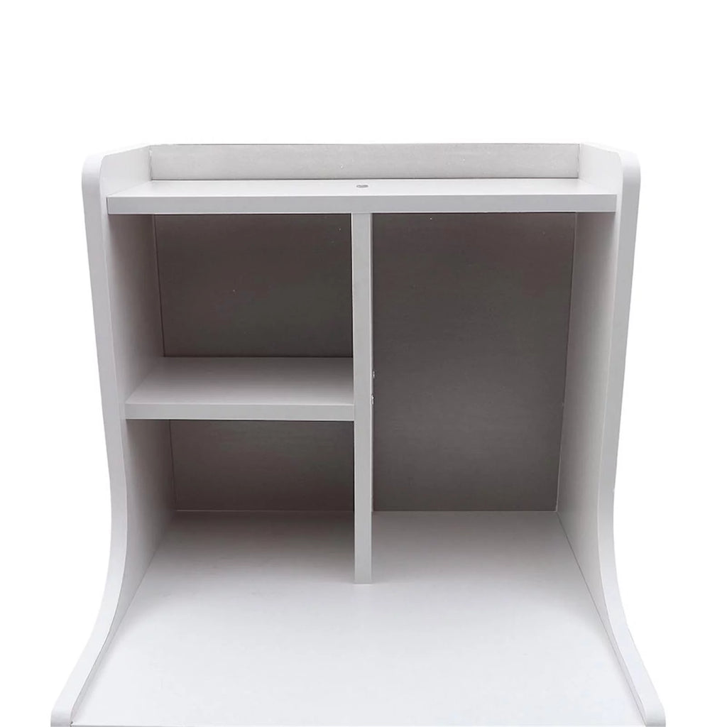 3 Drawer White Wood Nightstand F9483