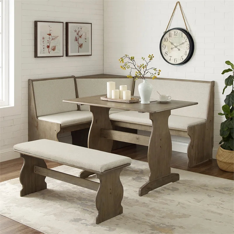 Brown Wood Corner Dining Set B778