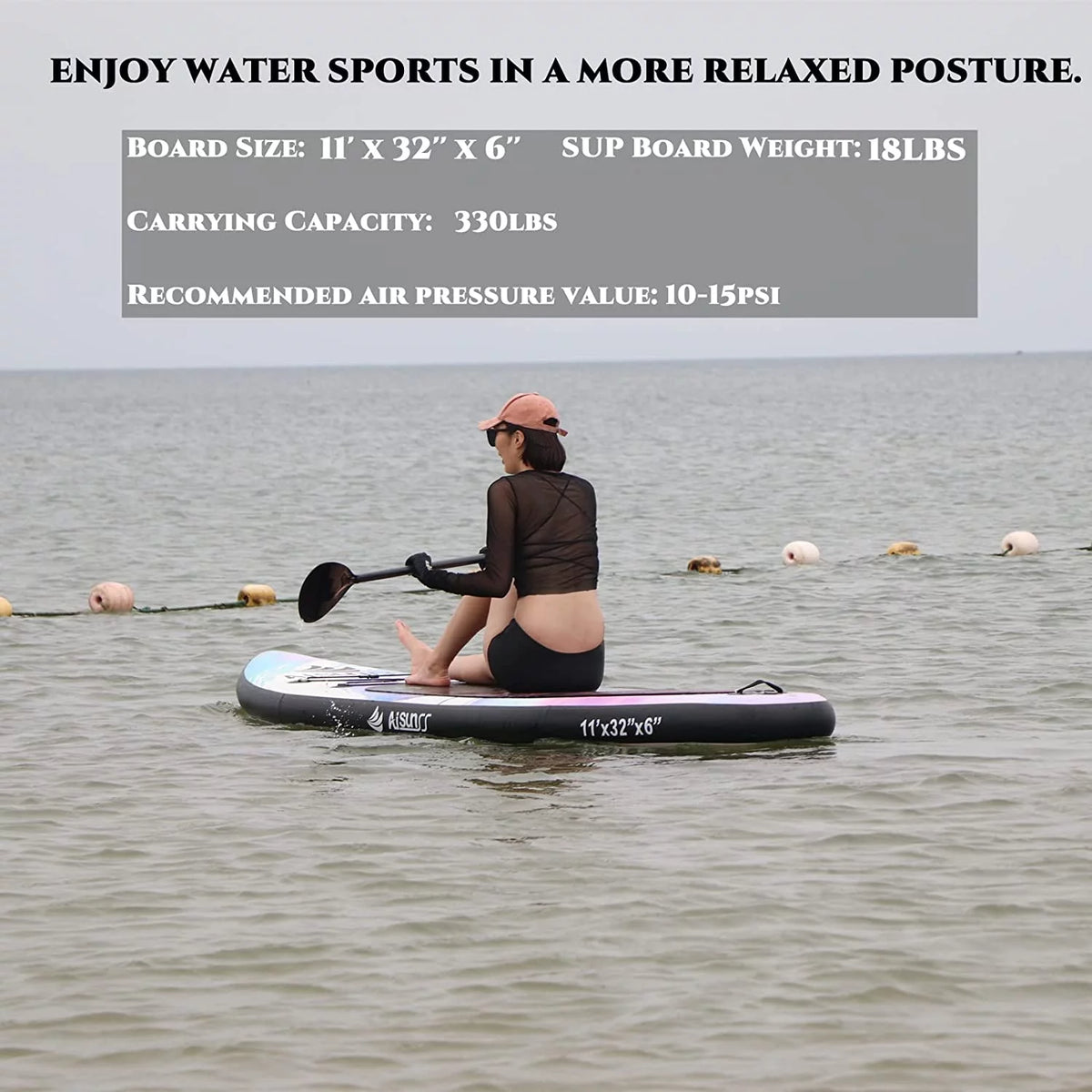 Inflatable Stand up Paddle Board 11ft Purple Q49866