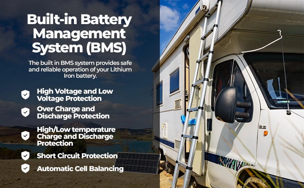 12V 55AH LiFePO4 Lithium Battery with BMS B632163