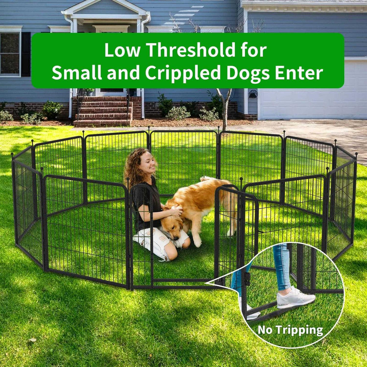 Heavy Duty Anti-Rust Dog Playpen with Doors C894796