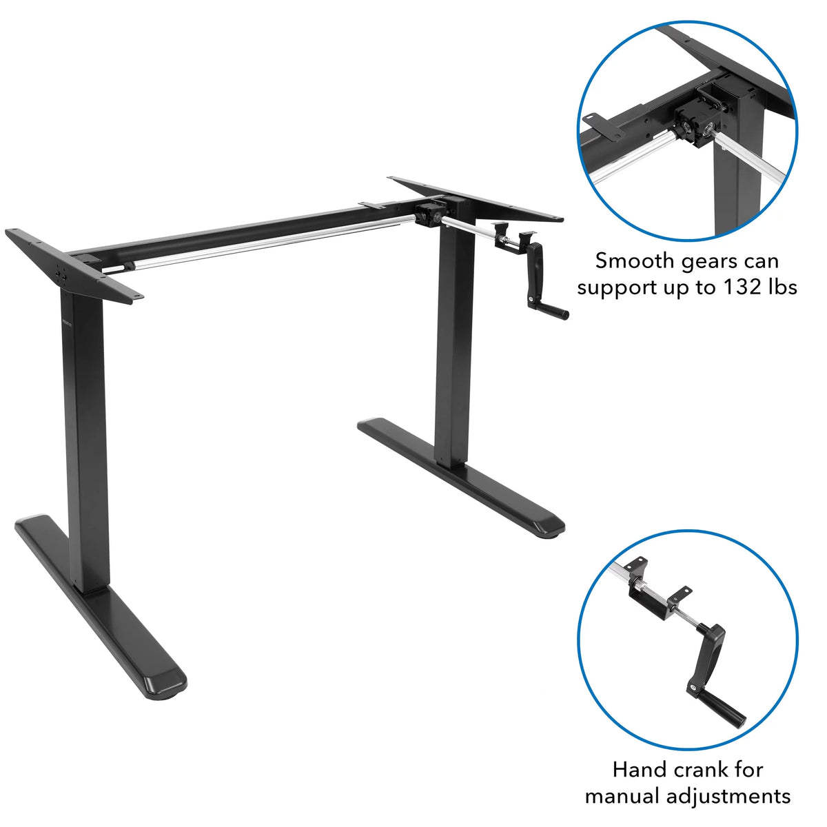 Hand Crank Standing Desk Frame with 55" Desktop I375562