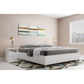 King Bed Frame MDF Wood Bed Base White M648