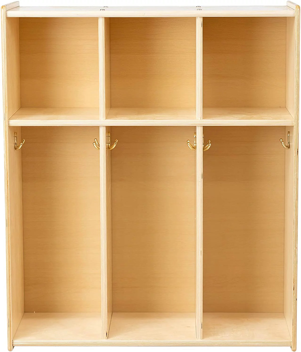Wooden 3-Section Coat Locker Cubby Rack N892636