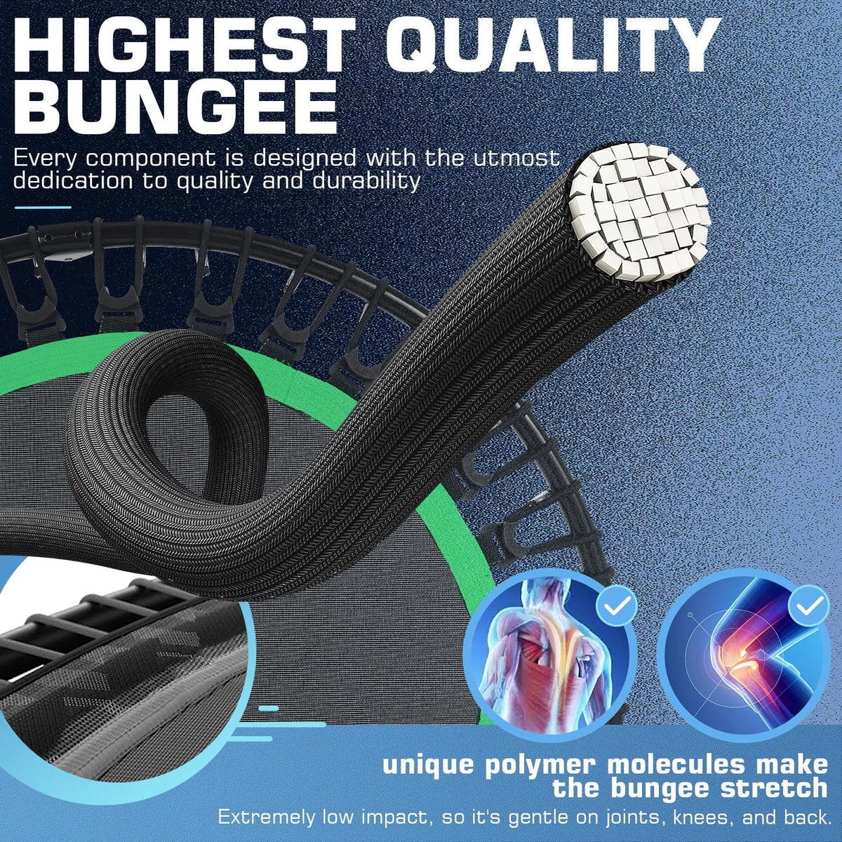 Foldable Mini Trampoline with Bungees G635