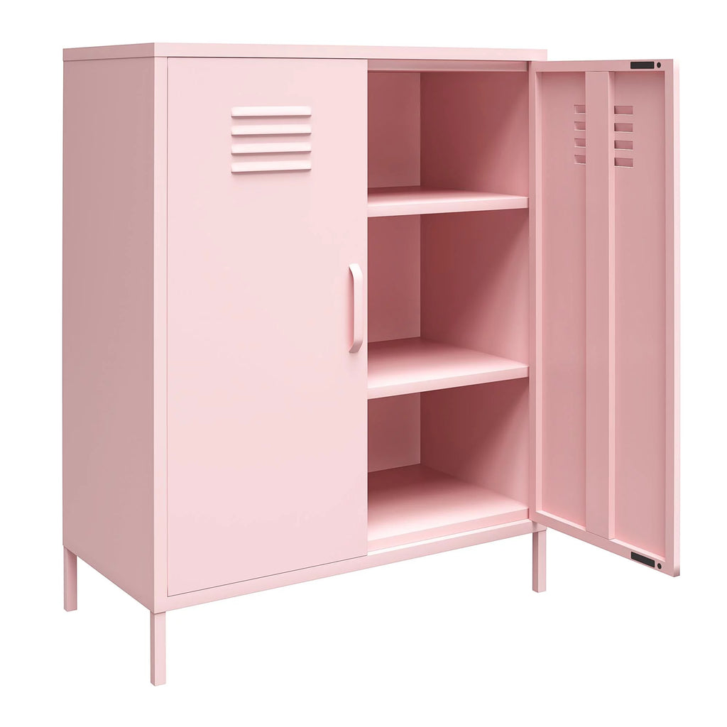2 Door Metal Locker Style Storage Accent Cabinet A50476