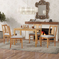 5-Piece Wooden Dining Table Set with 4 Upholstered Chairs D752976