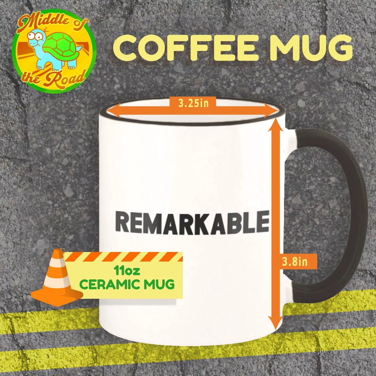 11oz Colored Rim and Handle Coffee Mug E421
